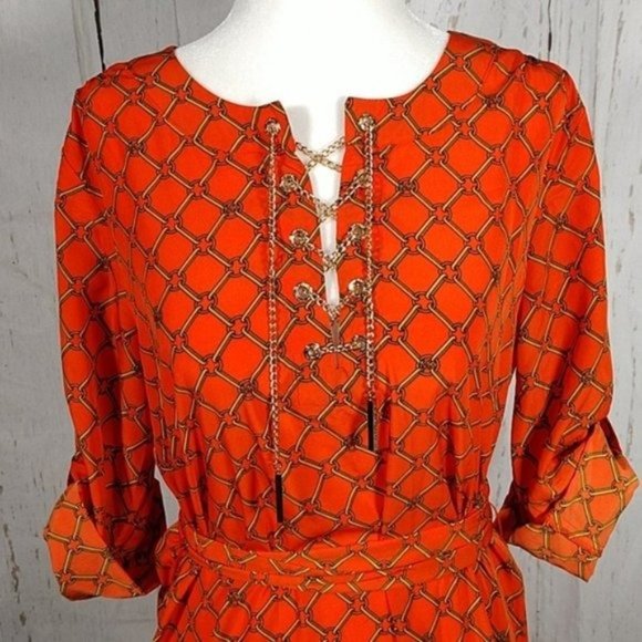 NWT! Michael Kors Mandarin Printed Dress - Picture 2 of 6